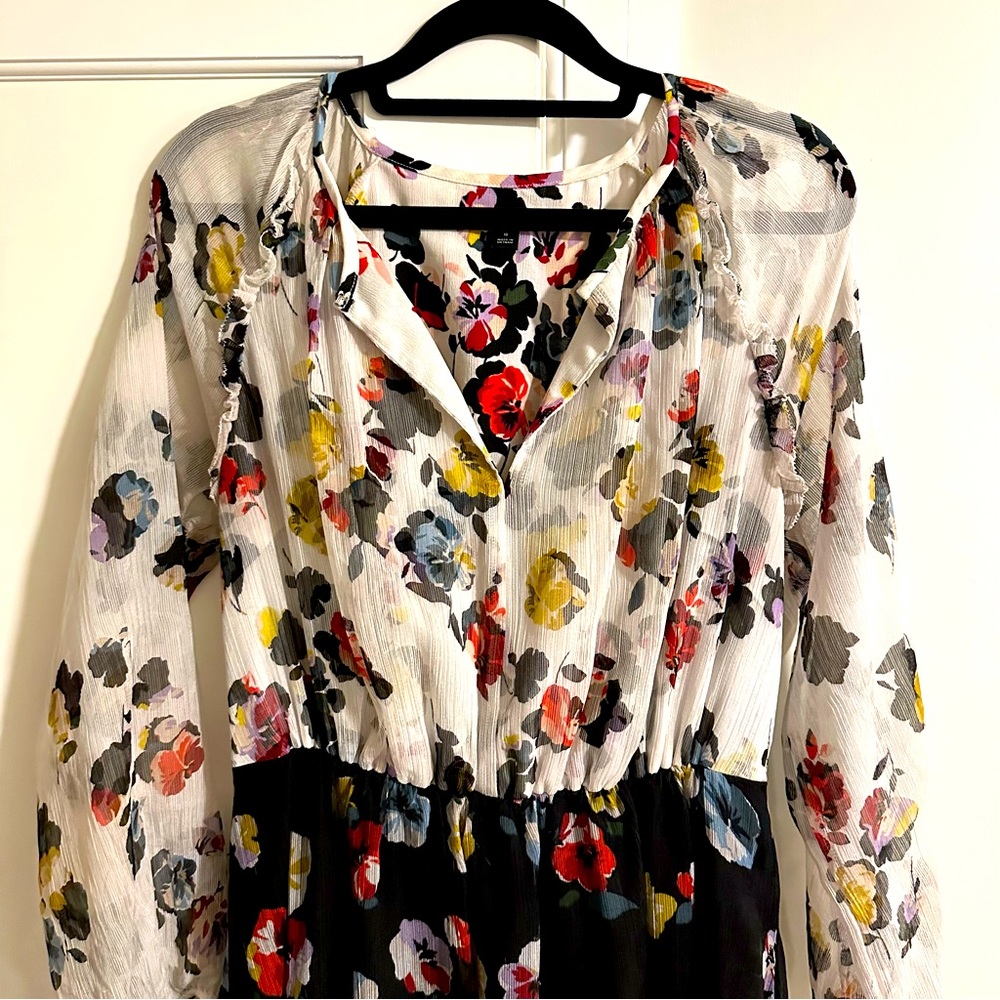 Ann Taylor floral midi dress size 10